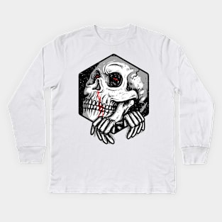 Skull Hexagon Kids Long Sleeve T-Shirt